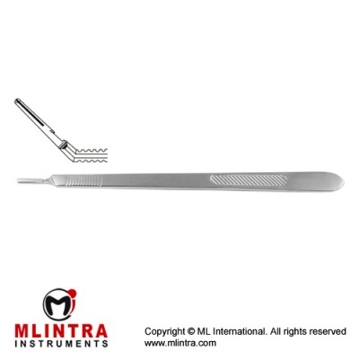 Scalpel Handle No. 3L Solid, Angled, Long Stainless Steel, 21 cm - 8 1/4" Scalpel Handle No. 3L Solid, Angled, Long Stainless Steel, 21 cm - 8 1/4"